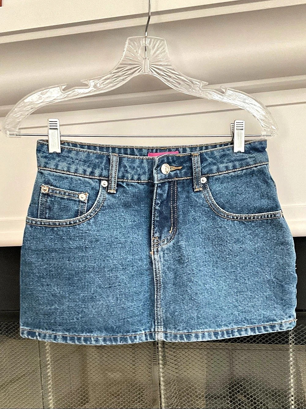 Edikted Blue Denim Mini Skirt Size XS